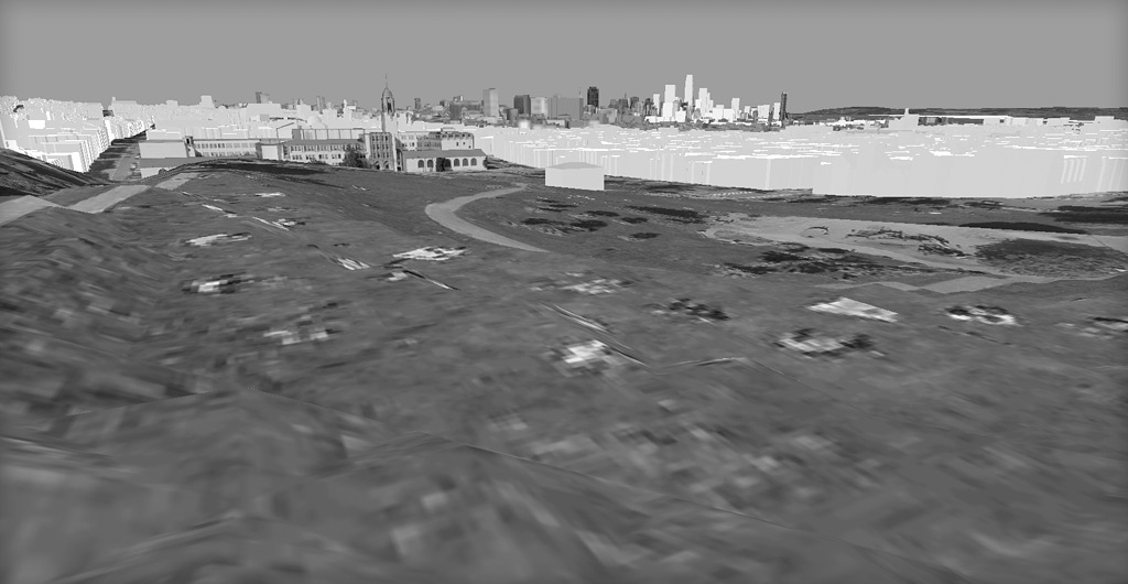 Simulation view from Dolores Park. Click above to show the different height scenarios.