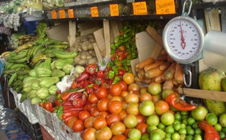 Market stand of vegetables
