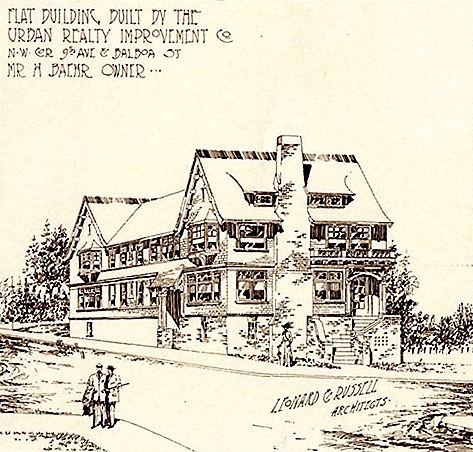 architect's drawing of house in richmond district circa 1910