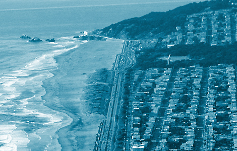 view of ocean beach and beach