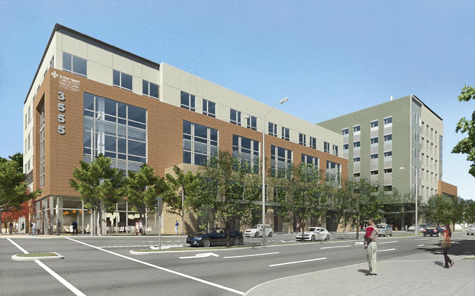 St. Luke's Campus rendering as seen from the corner of Valencia and Cesar Chavez